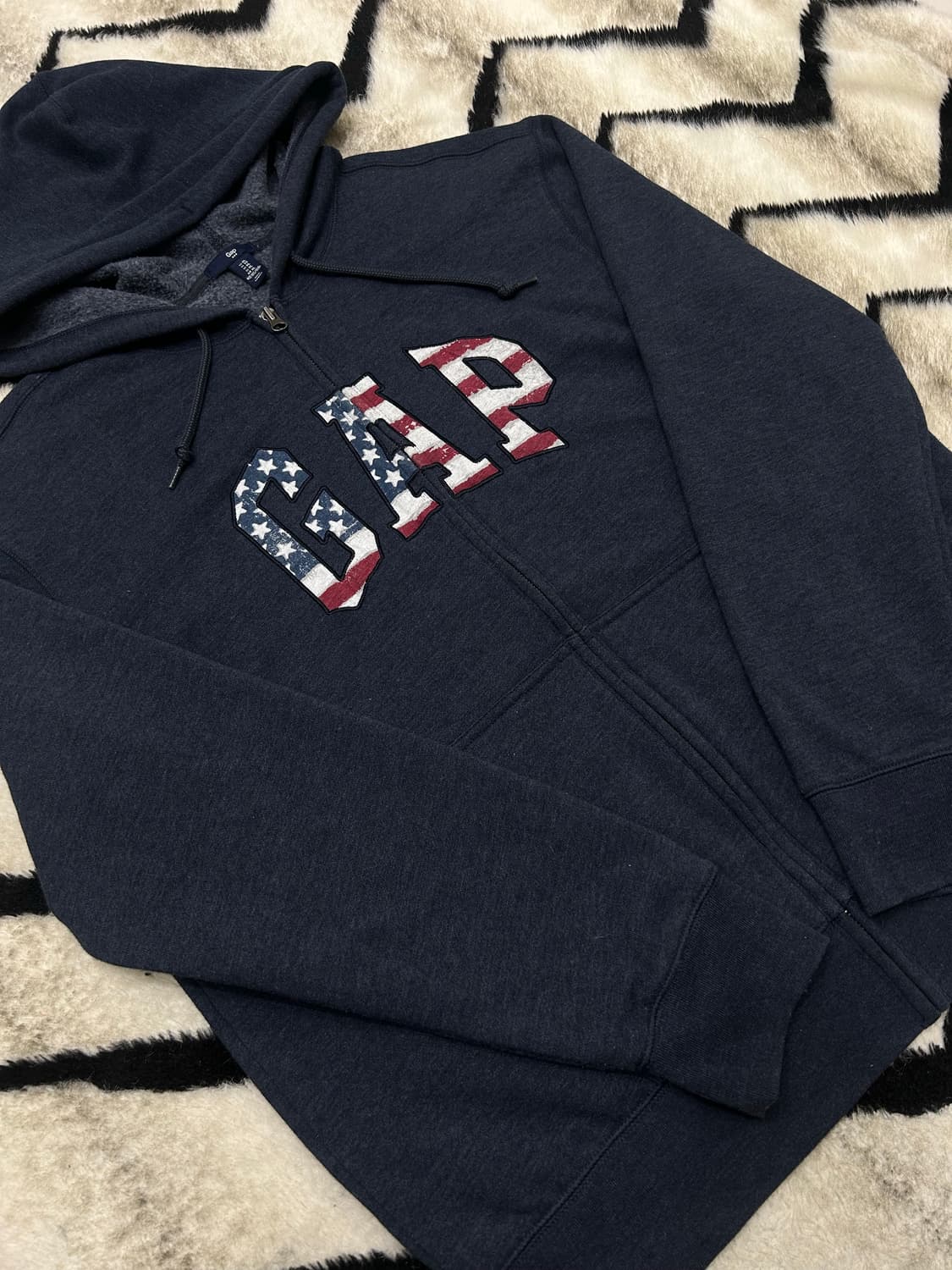 [XL]GAP 성조기 후드집업/짙은네이비/기모 상품이미지2