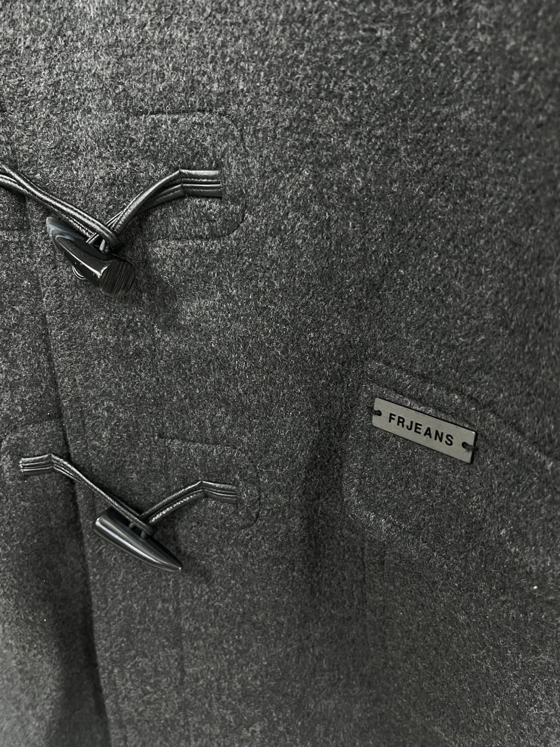 FR Jeans 차콜 안감 체크 떡볶이 코트 상품이미지3