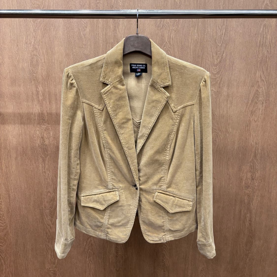 폴로 진스 코듀로이 테일러드 자켓 웨스턴 요크 절개 디테일 슬림핏 베이지 상품이미지2