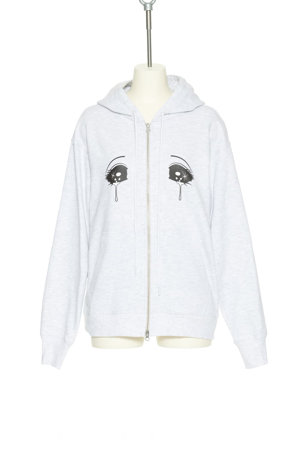 푸시버튼 후디집업 PF24 GRAY CRYING EYE ZIP-UP  상품이미지1