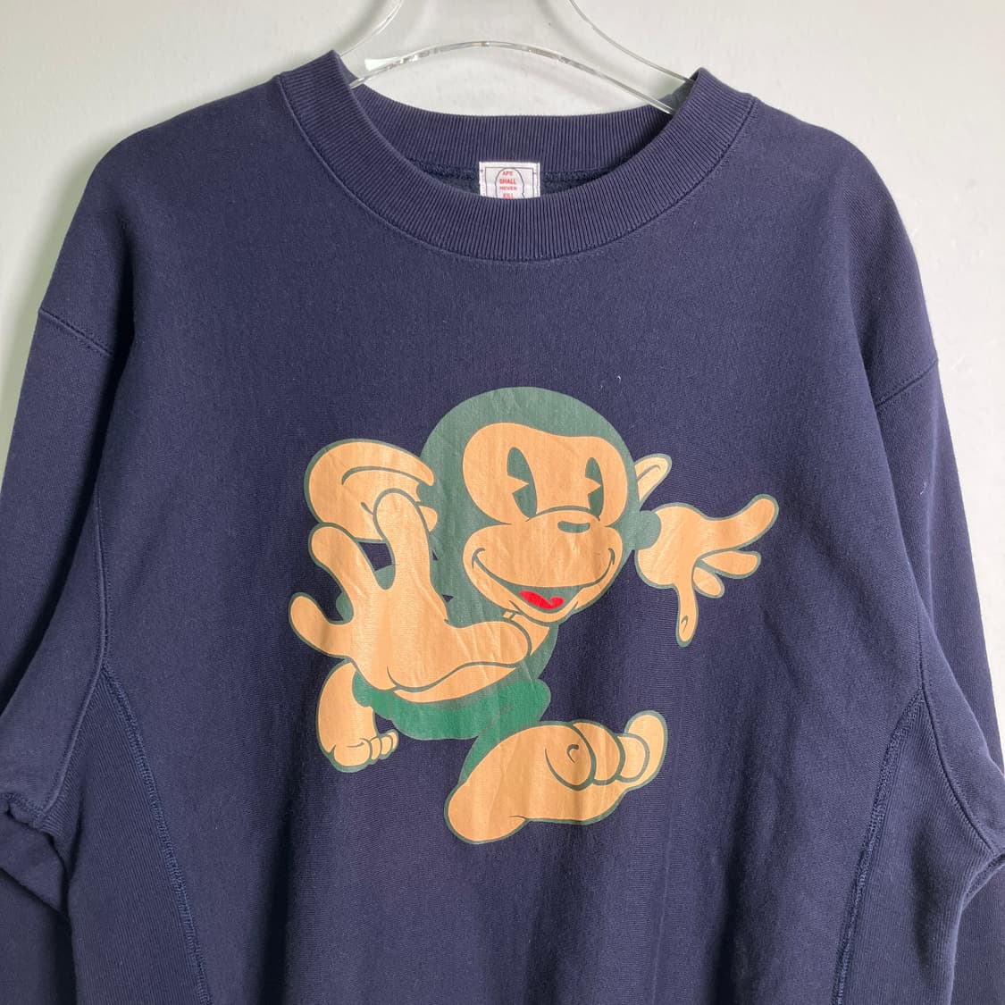 00's 베이프 베이비 마일로 네이비 맨투맨 L 상품이미지4