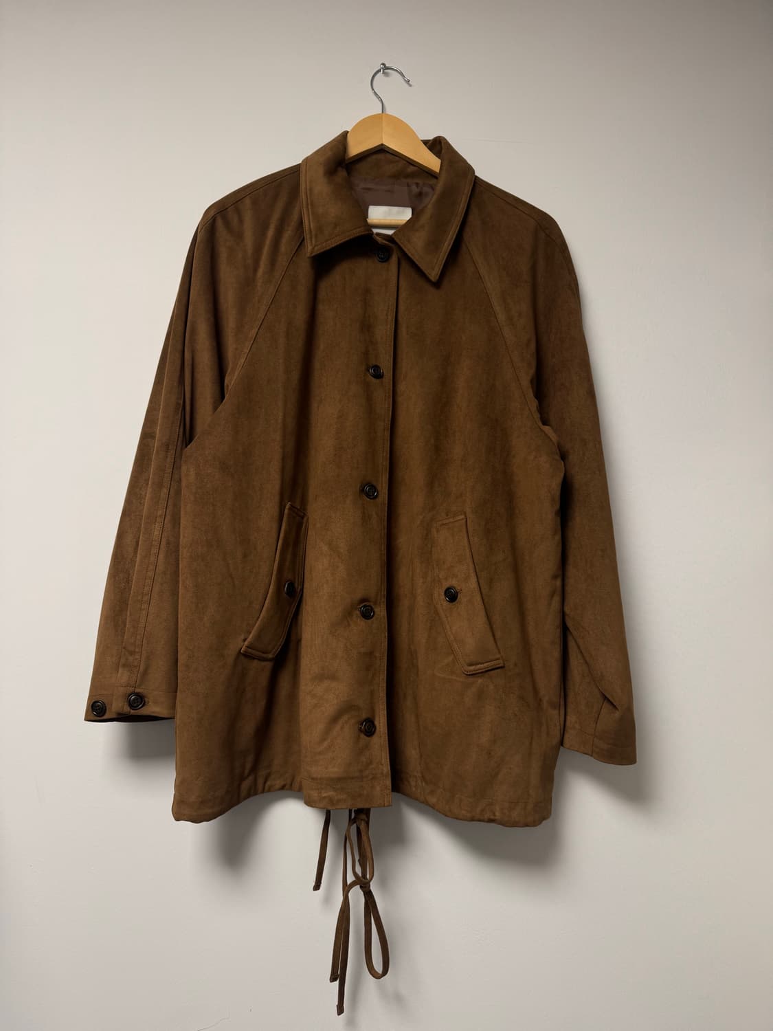 라룸 빈티지 프렌치 스웨이드 오버핏 스트링 브라운 자켓 F 상품이미지8