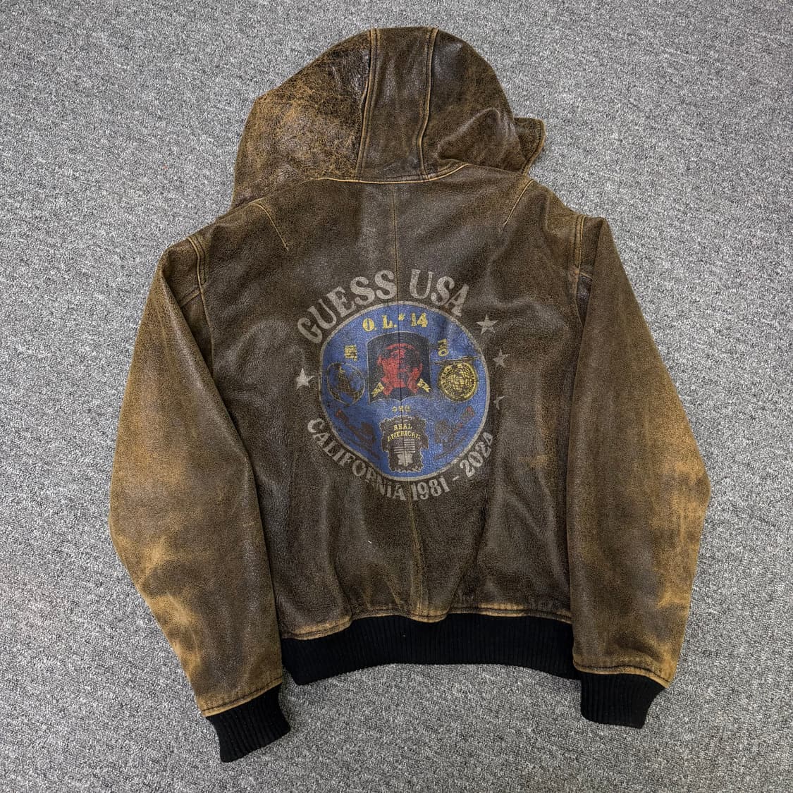 빈티지 가죽 게스 레더 자켓 M guess 상품이미지2