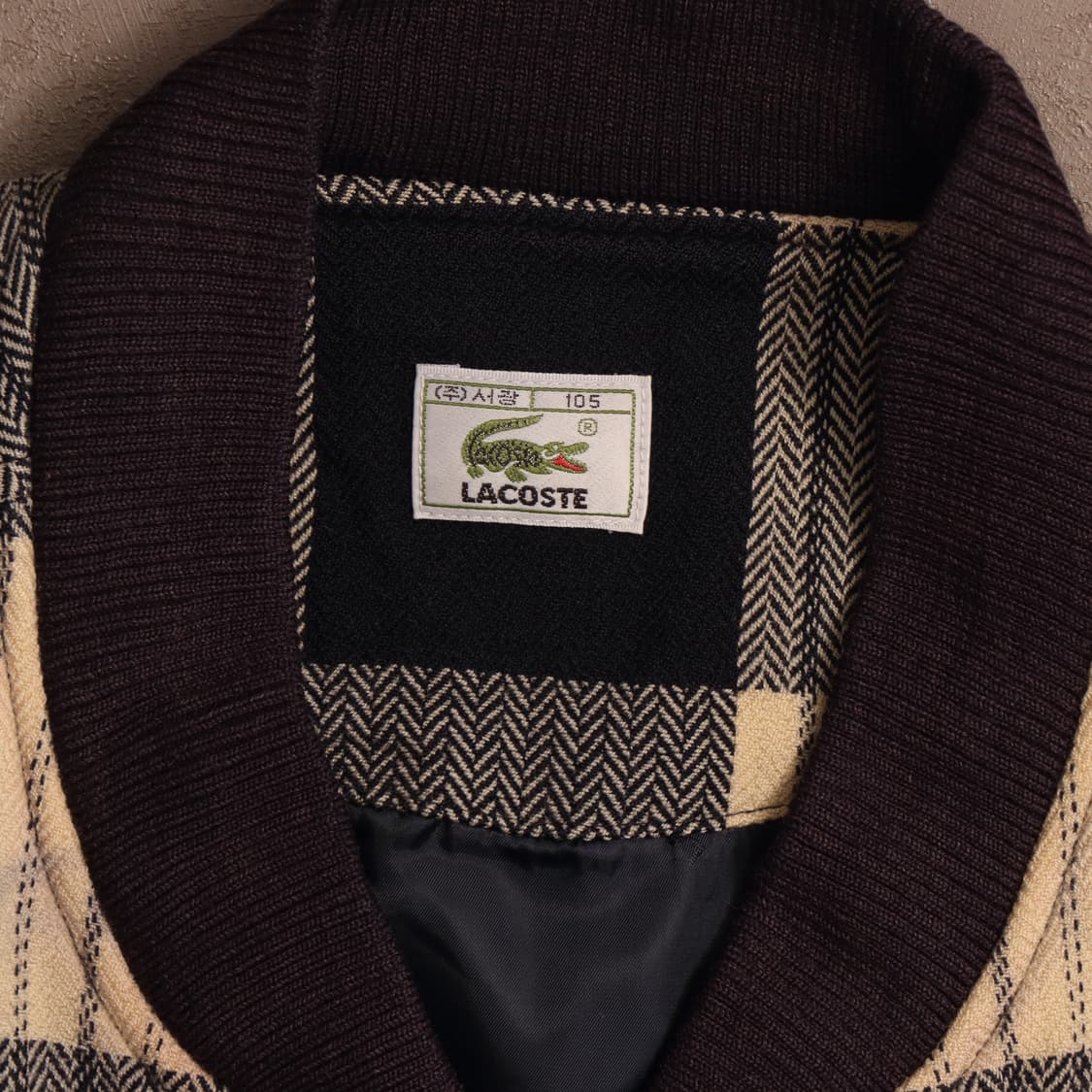 90's 라코스테 체크 울 블루종 자켓 A1509 상품이미지3