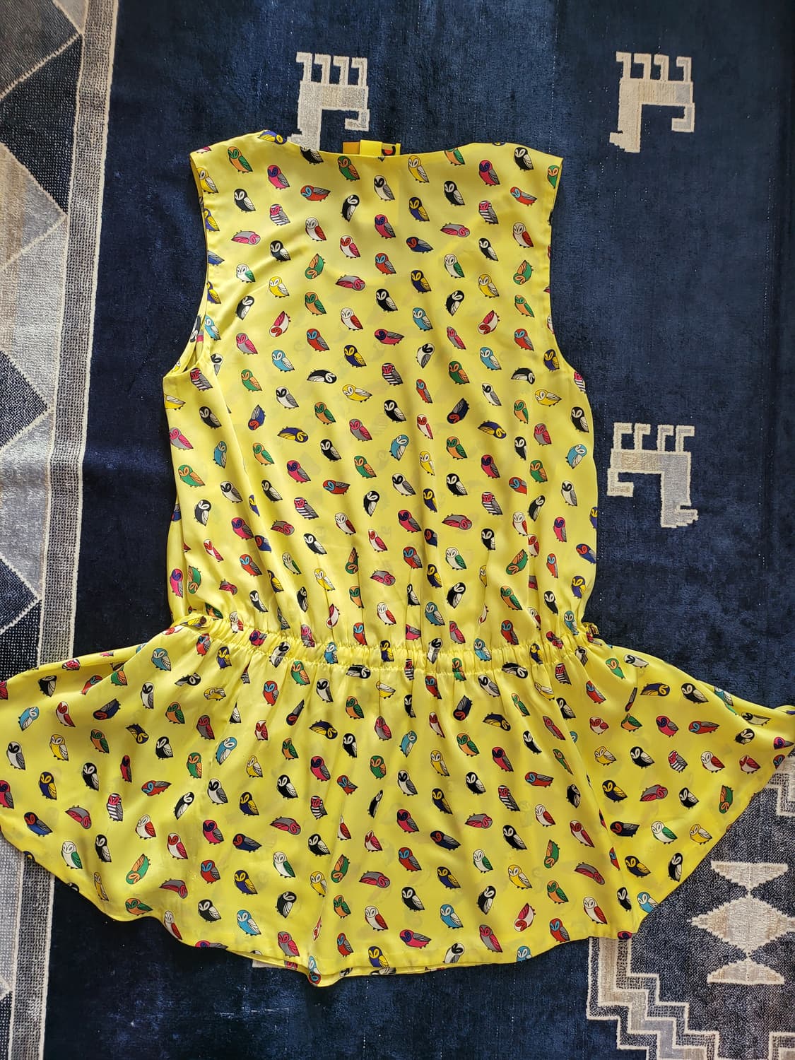 럭키슈에뜨 부엉이 패턴 로우 웨이스트 원피스 상품이미지7