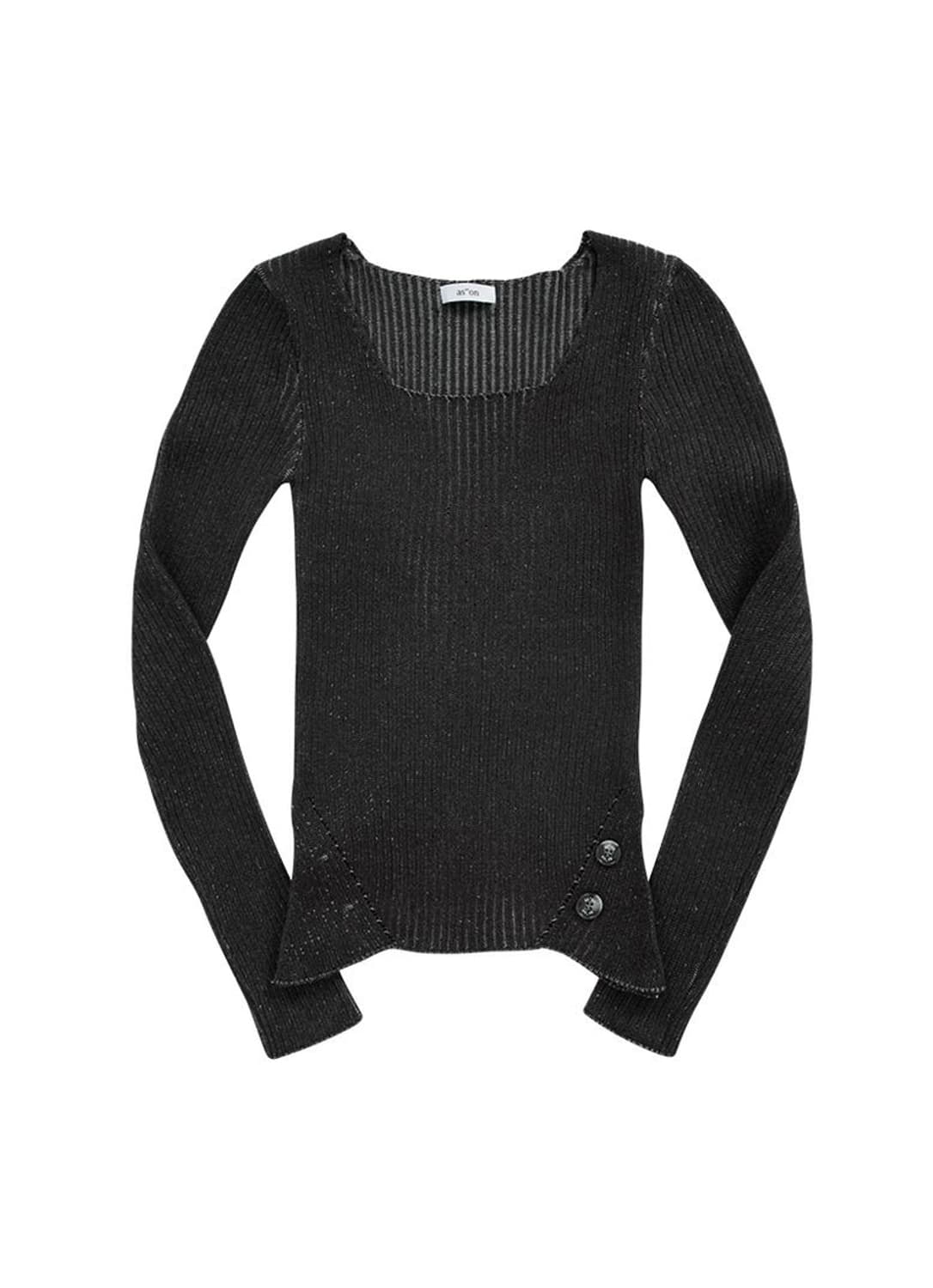 애즈온 스퀘어 트임 니트 블랙 상품이미지2