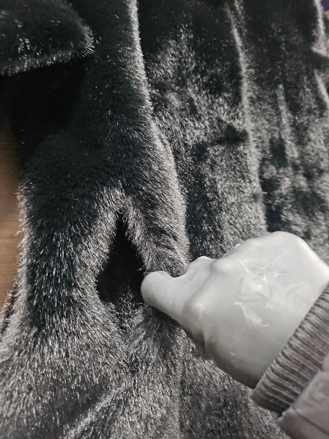 블랙 인조 퍼 코트  L 상품이미지4