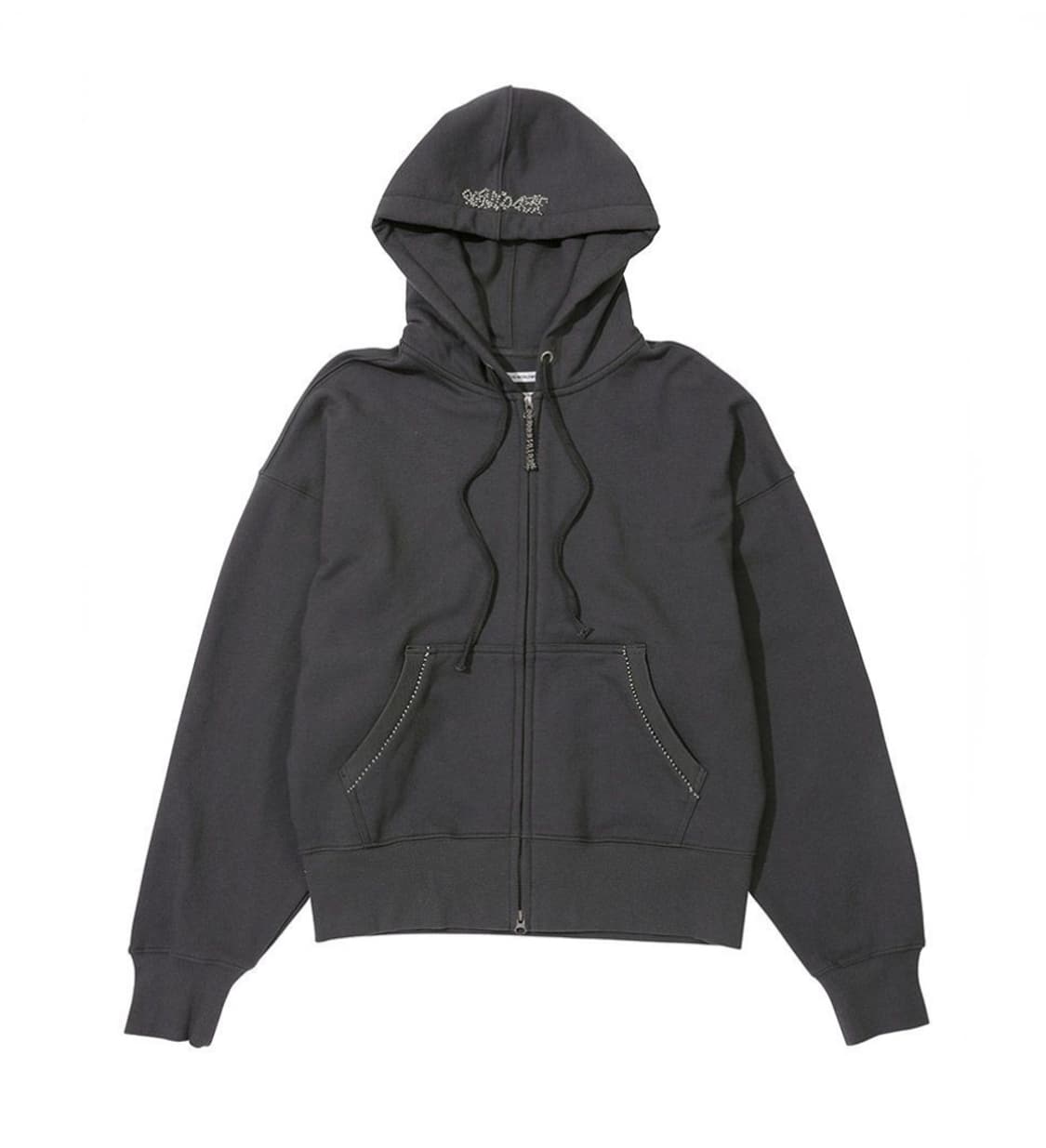 [L] Beaded Saint Hoodie Zip-Up Charcoal 상품이미지2