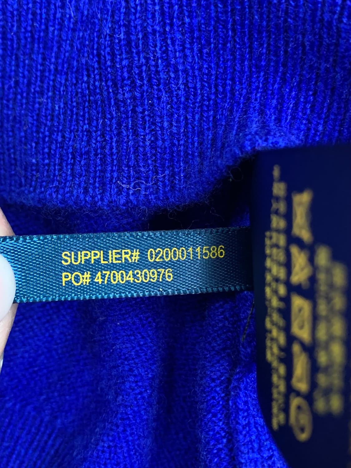 폴로 랄프로렌 브이넥 니트 블루 S 상품이미지6