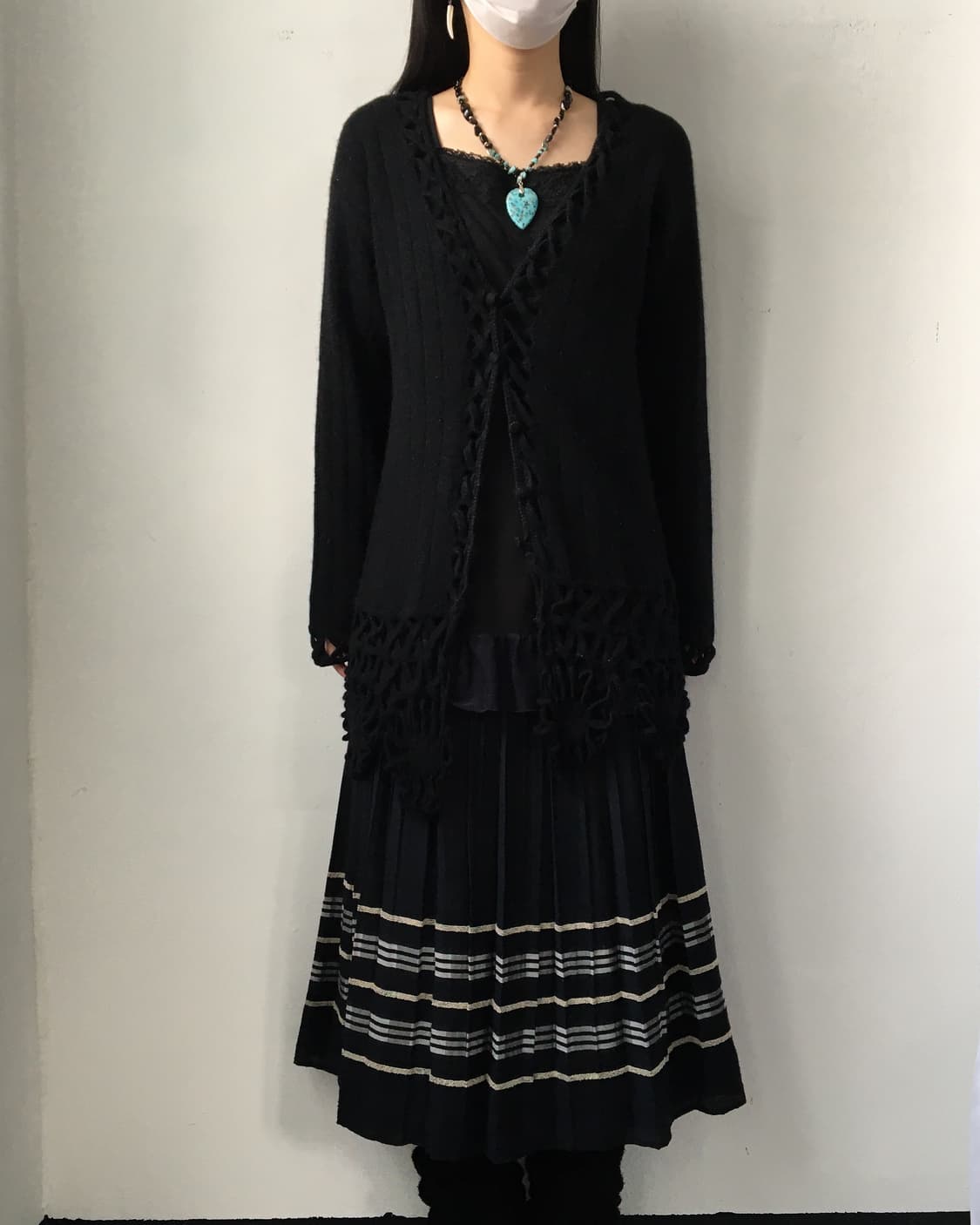 Punching point woolen knit cardigan 상품이미지5