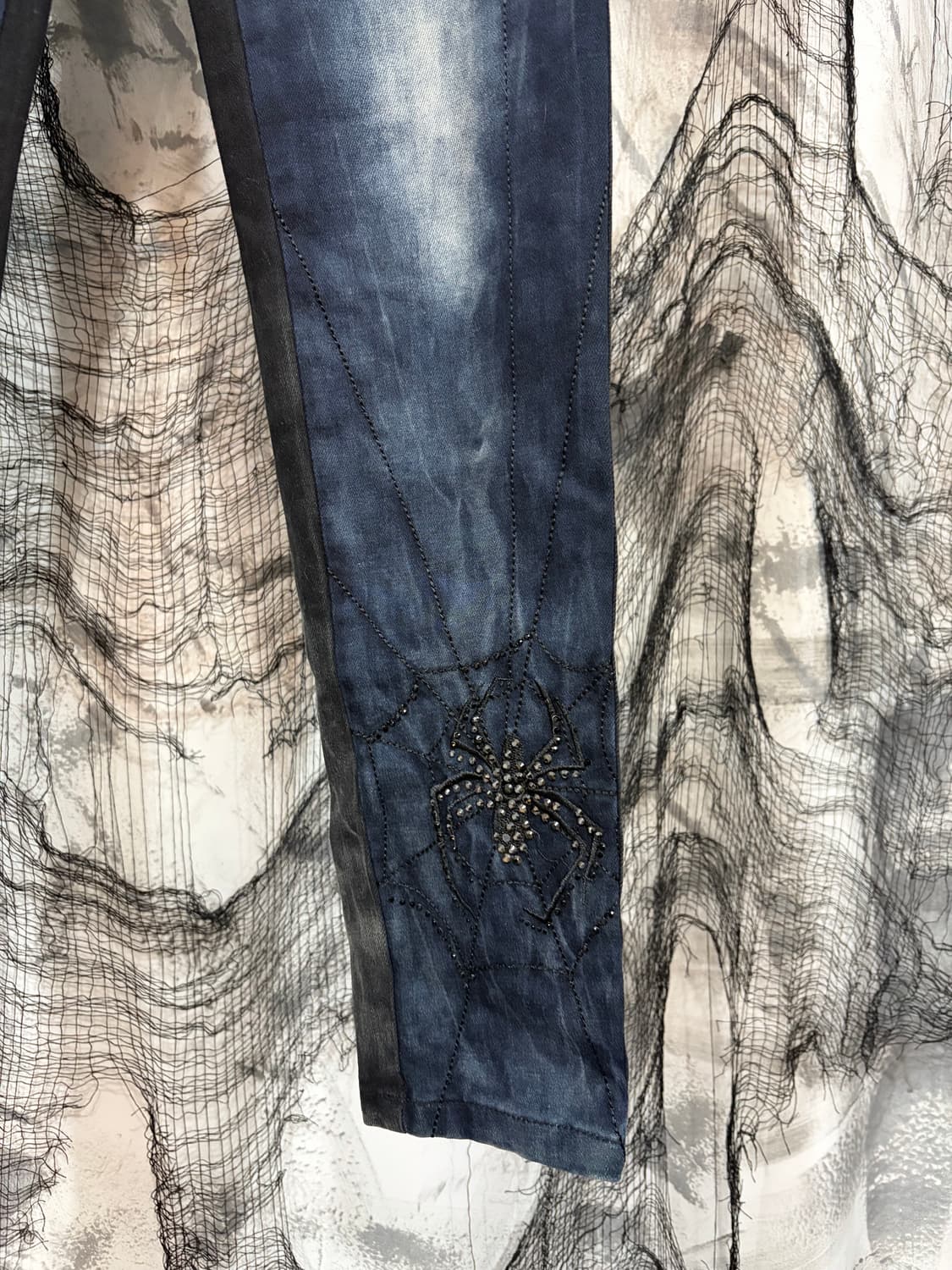 Y2K cubic spiderweb washing tie dye pant 상품이미지9