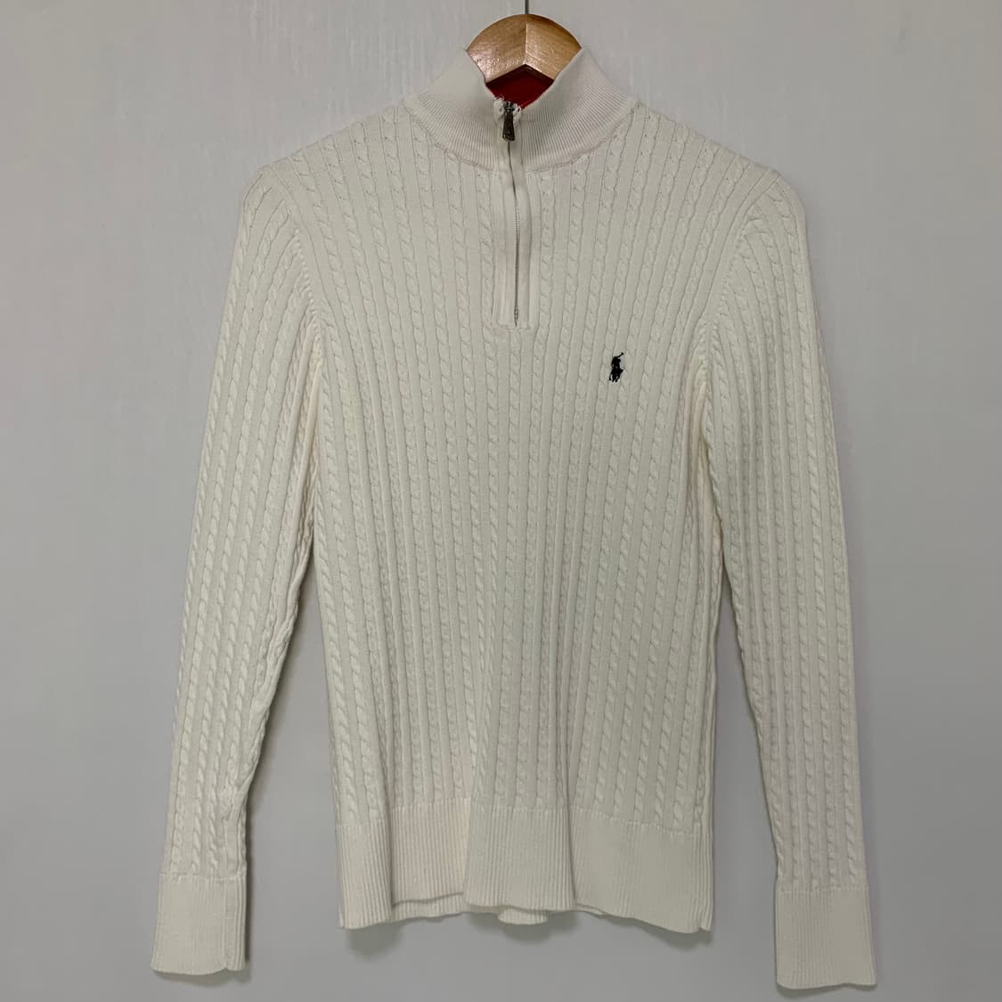 폴로 랄프로렌 케이블 니트집업 아이보리 여성 슬림 XL 꽈배기 가디건 상품이미지2