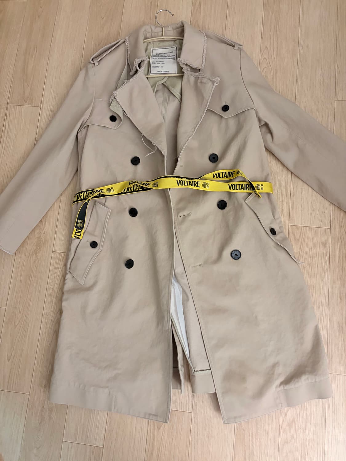 (정품)자딕앤볼테르 베이지 트렌치 코트 S  상품이미지7