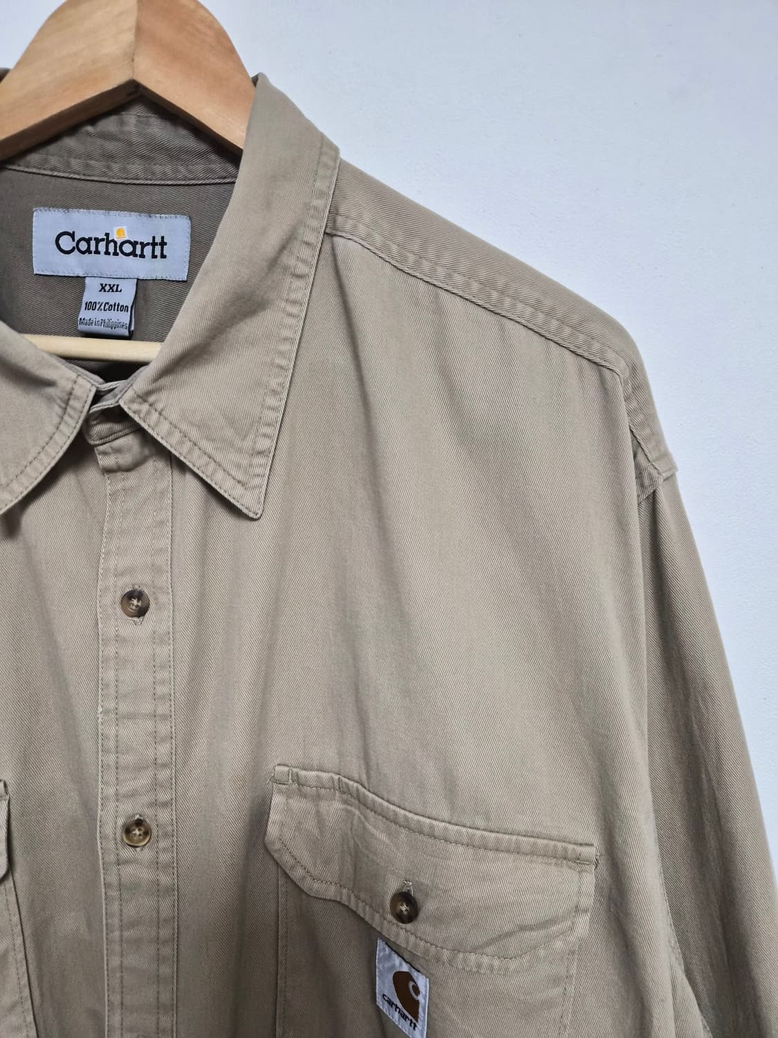 칼하트Carhartt 베이지 코튼 셔츠 XXL - S241 상품이미지3