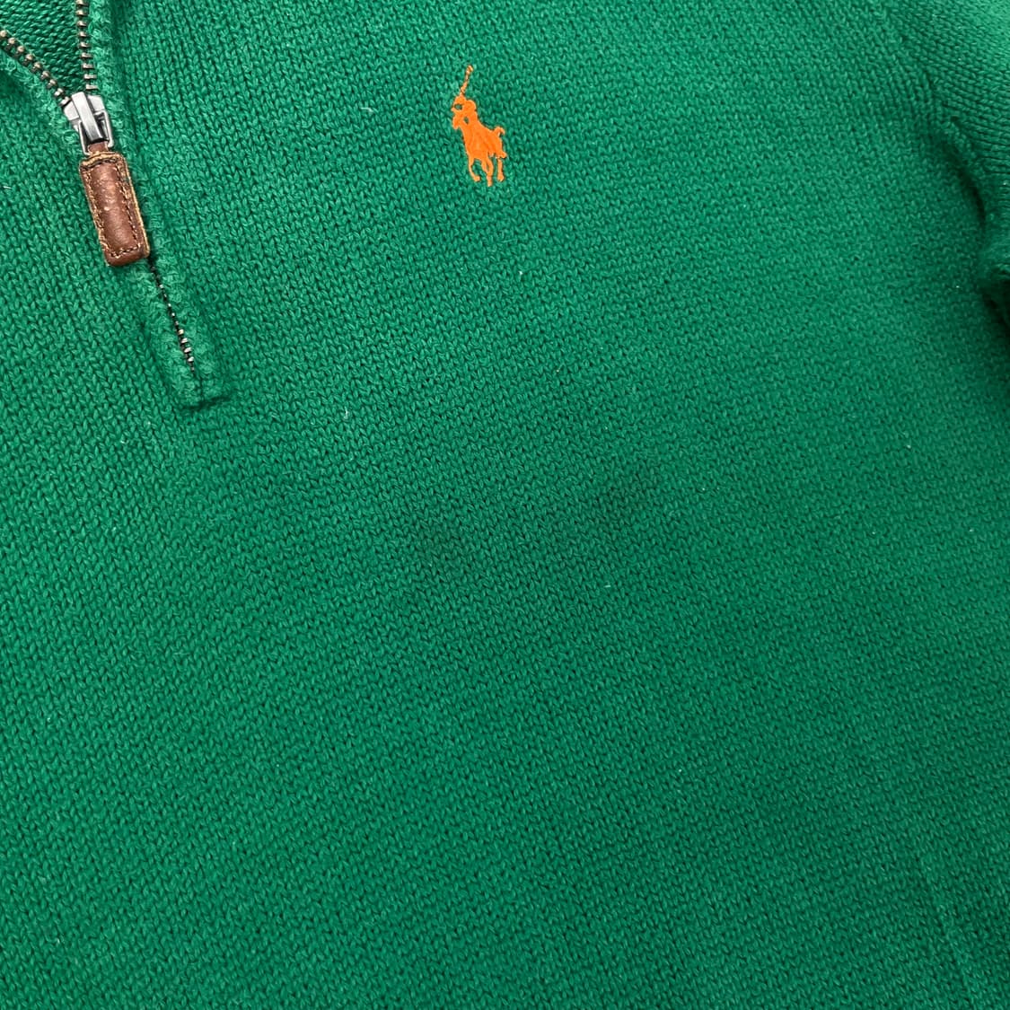 100 폴로랄프로렌 코튼 그린 니트 반집업 상품이미지4