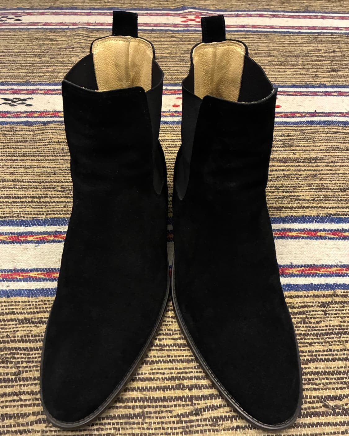 (255~260)피렌체 아뜨리에 소가죽 스웨이드 첼시부츠 블랙 상품이미지2