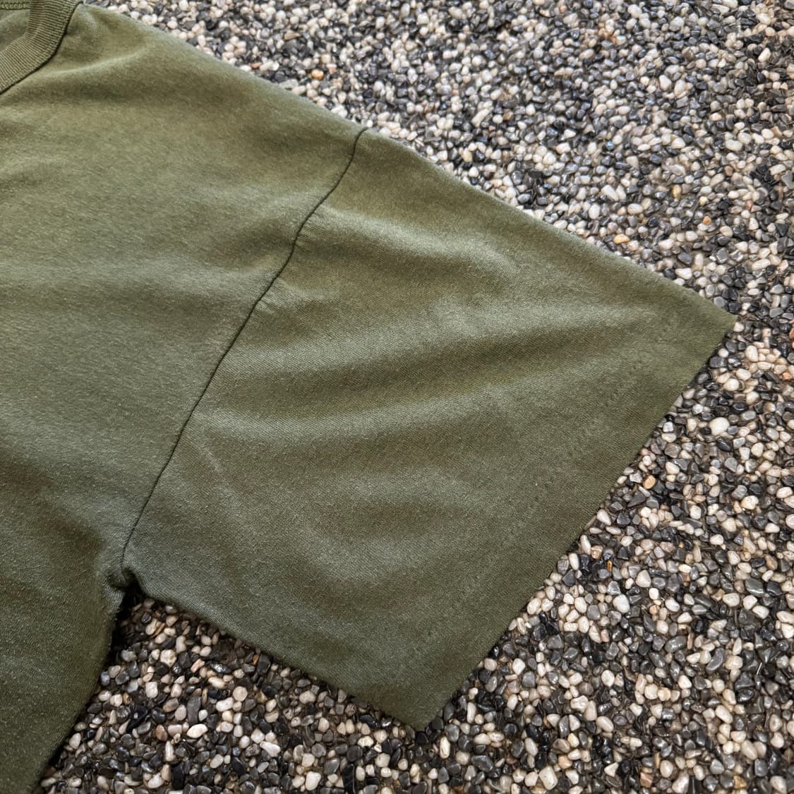 90s 로스코 올리브 드랩 싱글스티치 티셔츠 made in USA (XL 상품이미지2