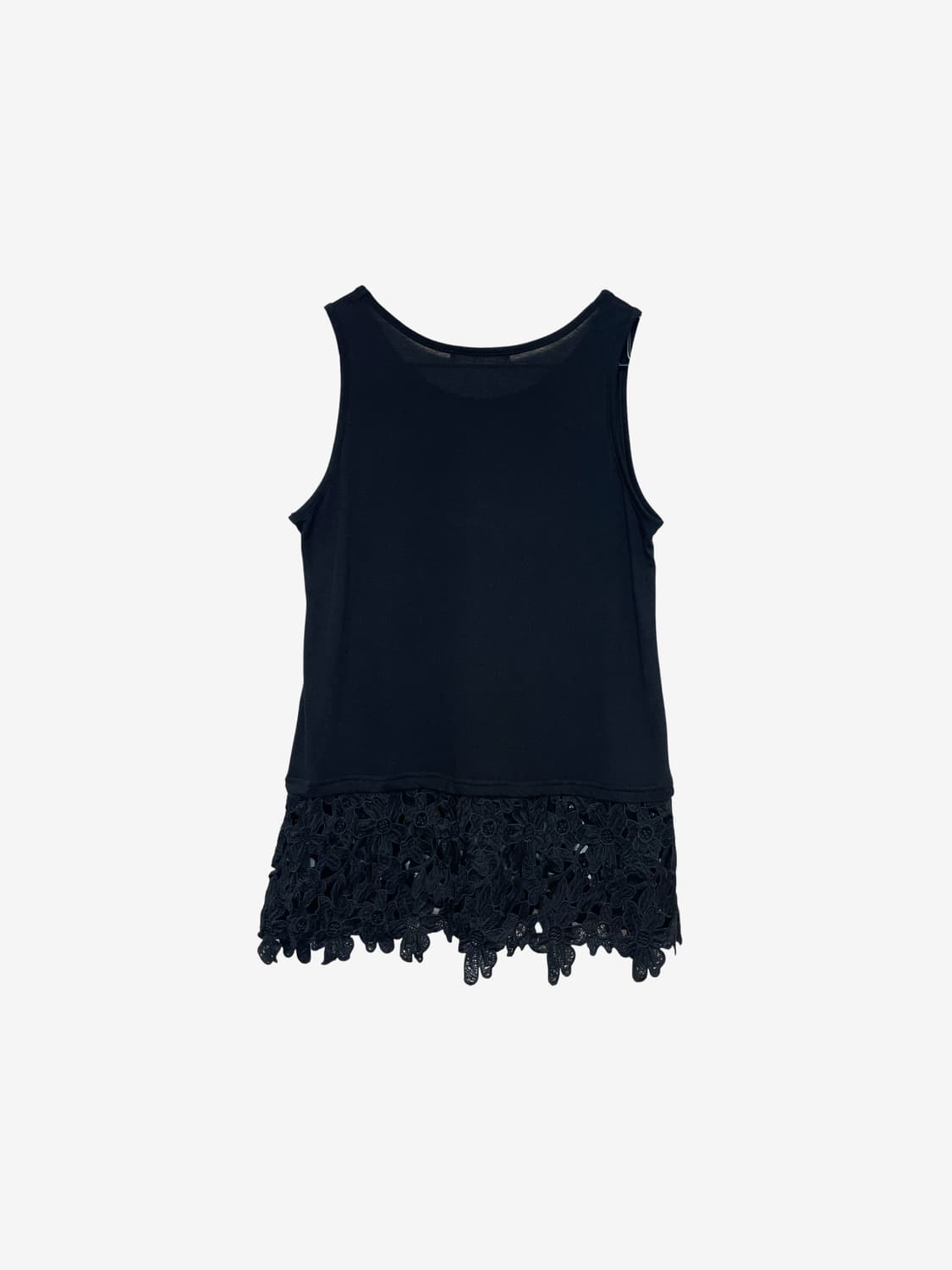 Flower Punching Hem Sleeveless - Black 상품이미지8