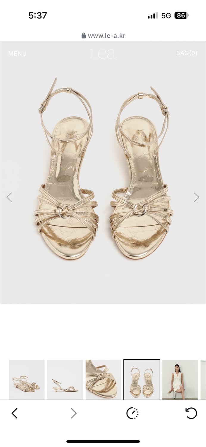 Lea pieton strap sandals gold 240 (새 제품) 상품이미지3