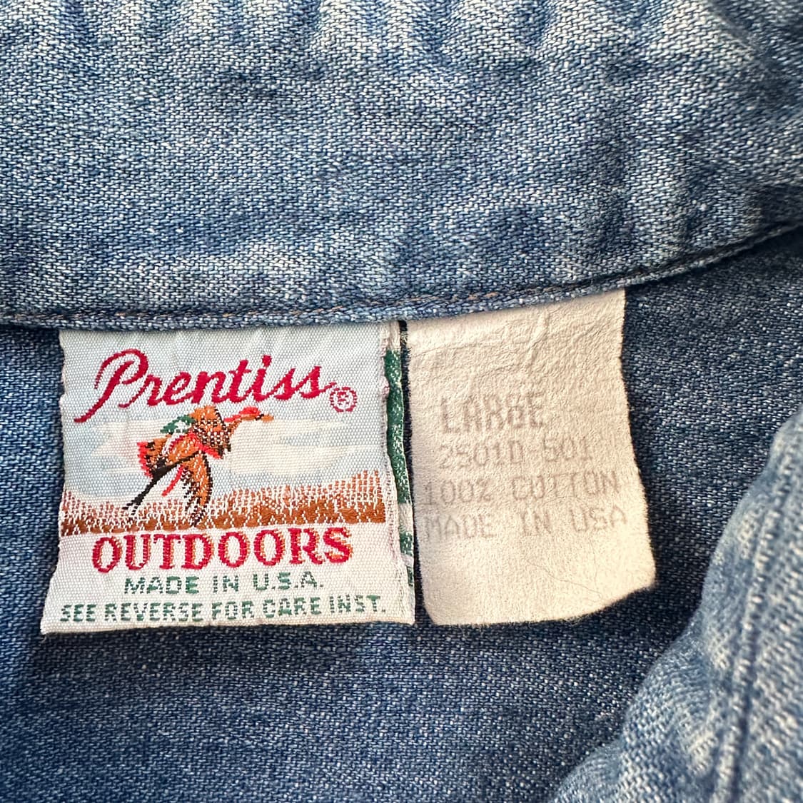 80s 빈티지 Prentiss 데님 셔츠 MADE IN USA 워크셔츠  상품이미지5
