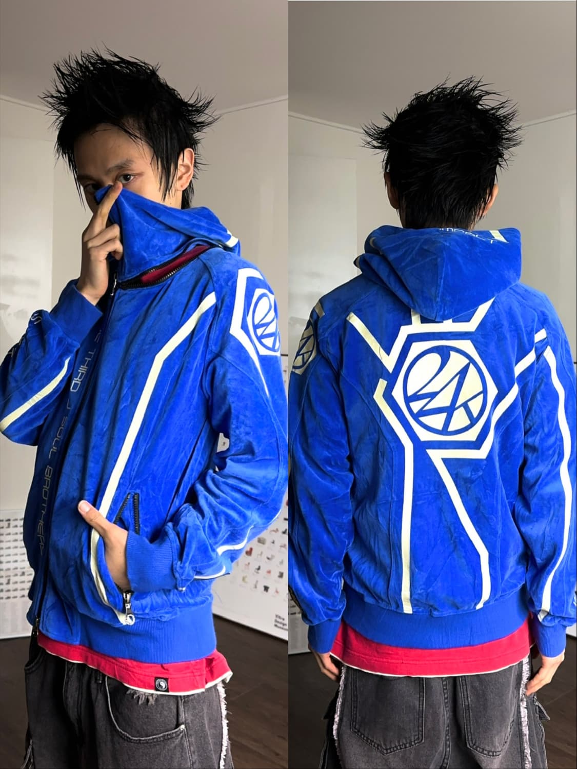 Exile Tribe 4-절개 후드 집업 상품이미지1