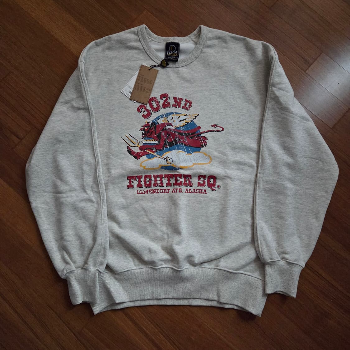 프리즘웍스 파이터 스웨트셔츠 오트밀 XL사이즈 상품이미지1