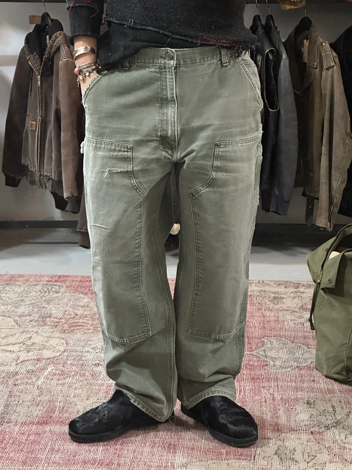 OG 칼하트 B136 더블니 MOS 칼하트 썩블니 모스그린 상품이미지10