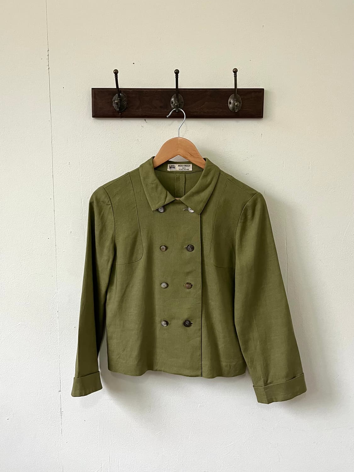 Angelo Tarlazzi 올리브 린넨 더블 자켓 상품이미지1