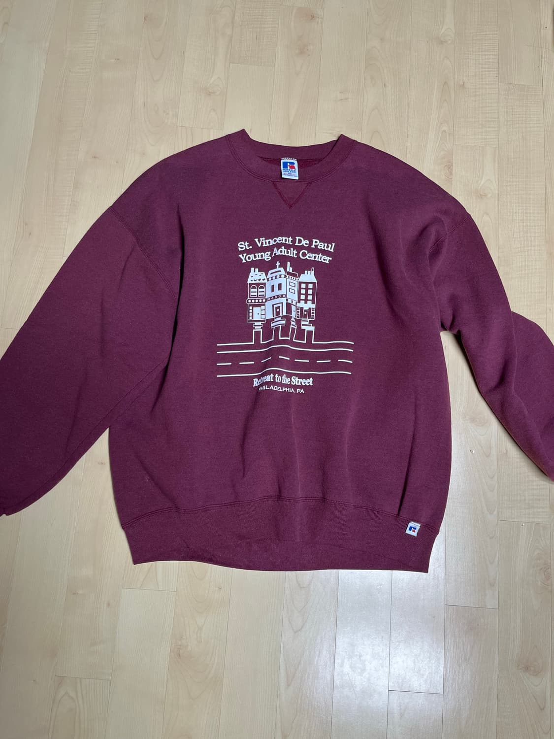 [XXL]90s usa russell스웻 버건디 as 상품이미지1