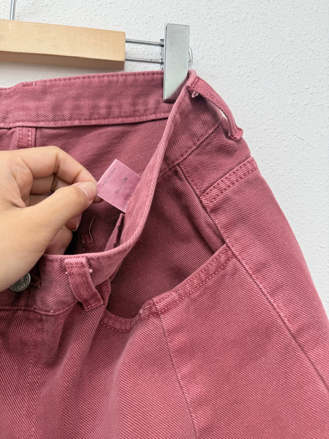 빈티지 워싱 핑크 와이드 팬츠 상품이미지5