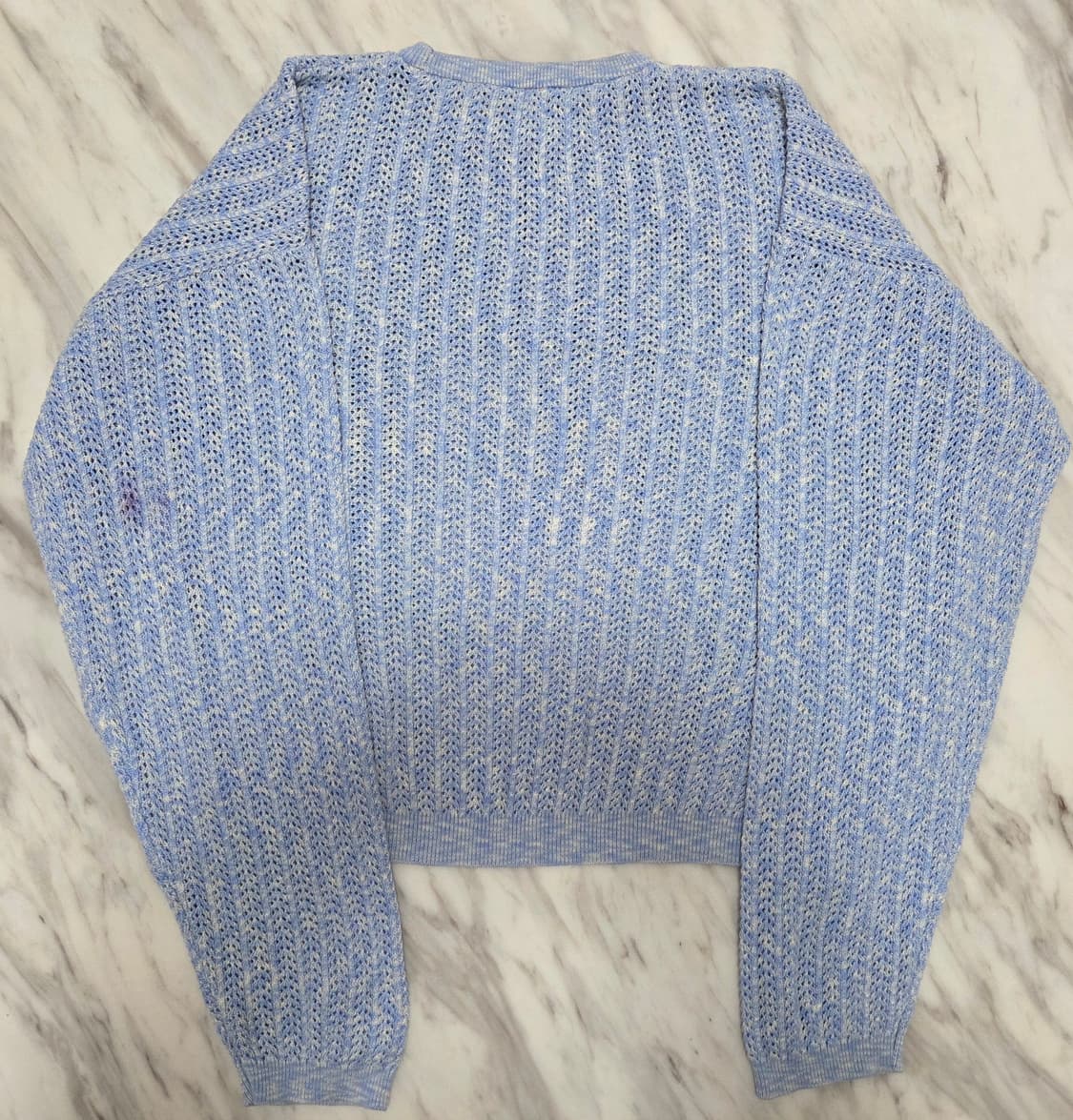 세터 내츄럴 메쉬드 니트 블루 상품이미지2