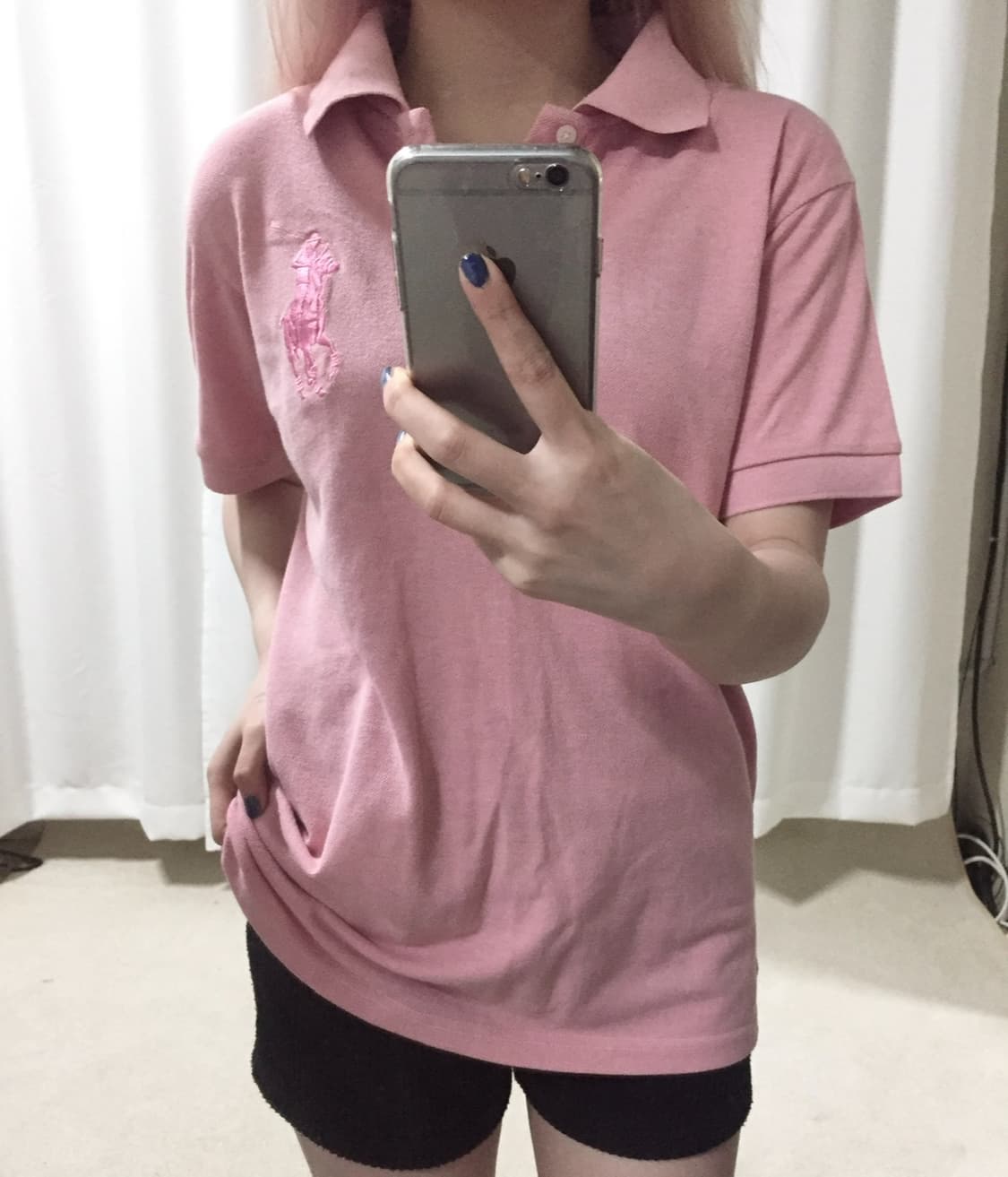 폴로 랄프로렌 치프키프 딸기우유 핑크 빅포니 카라 반팔 티 상품이미지1