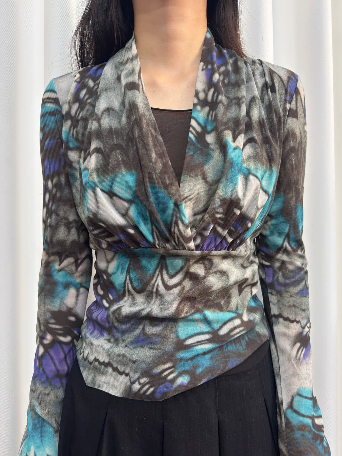 hiroko koshino design mesh top 상품이미지2