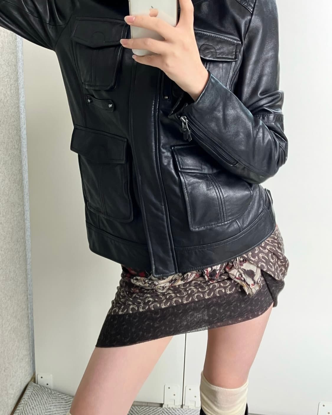 빈티지 레더 자켓 블랙 상품이미지6