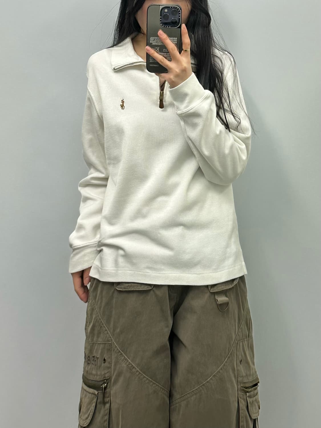 폴로 랄프로렌 신형 화이트 반집업 니트  상품이미지1