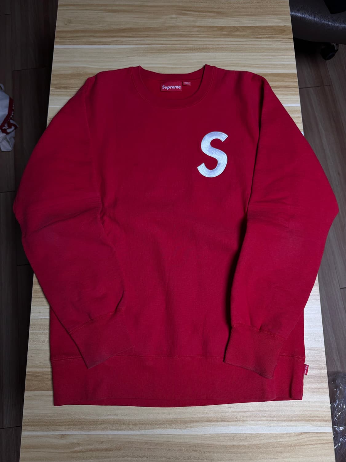 슈프림 S로고 크루넥 맨투맨 레드 L 상품이미지2