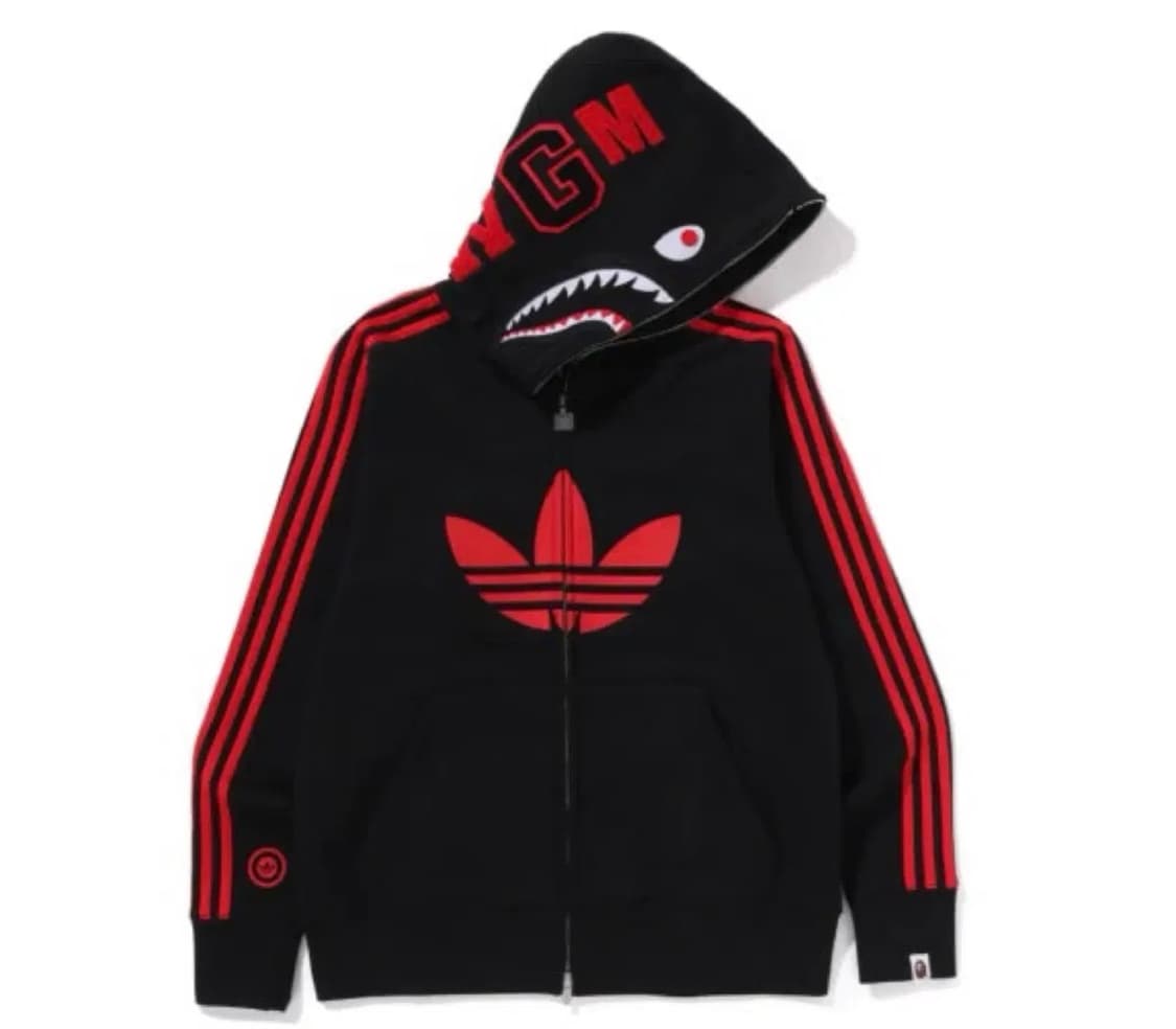 급처]베이프X아디다스 콜라보 샤크후드집업 XL 상품이미지1