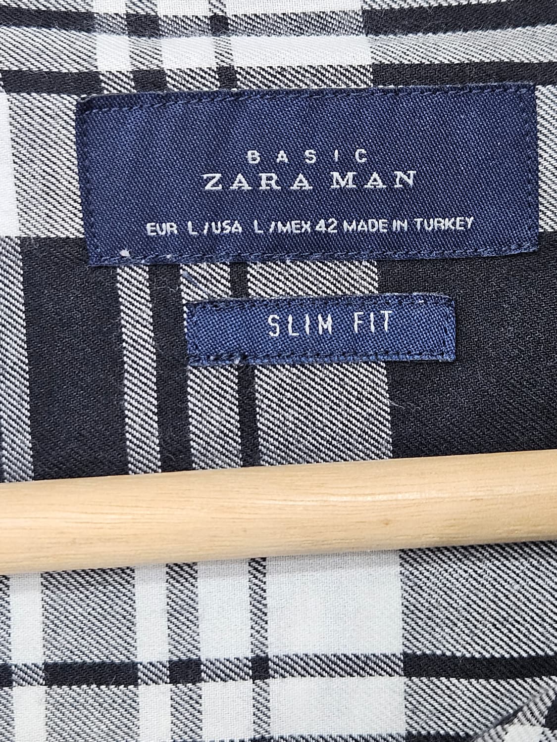 자라(ZARA MAN) 슬림핏 체크무늬 셔츠L 상품이미지5