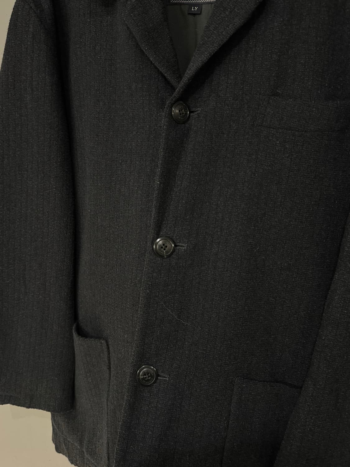 90s 버버리 다크그레이 3B 울 자켓  상품이미지4