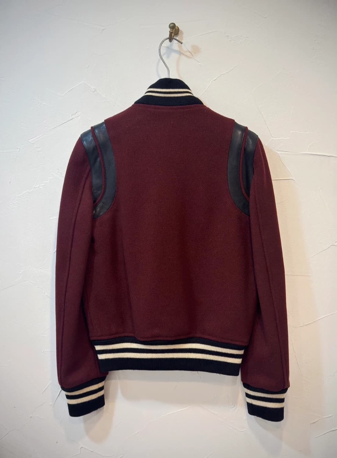 Saint Laurent 생로랑 울 레더 버건디 테디 자켓 상품이미지3