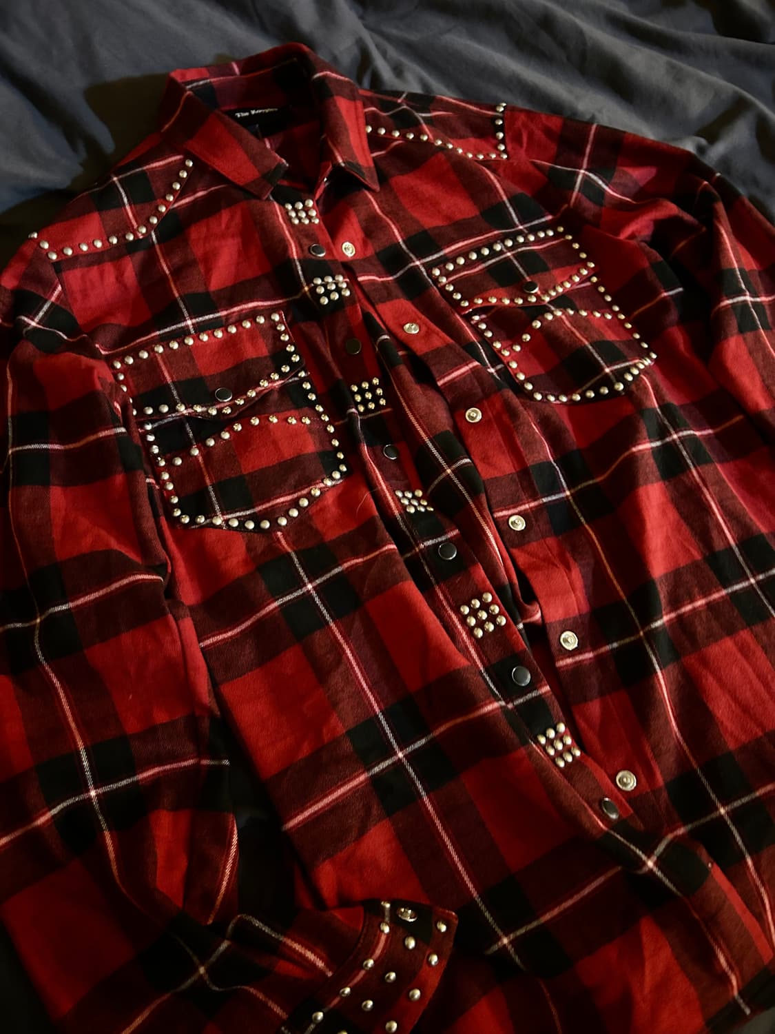 Stud Detail Check Pattern Shirts 상품이미지2