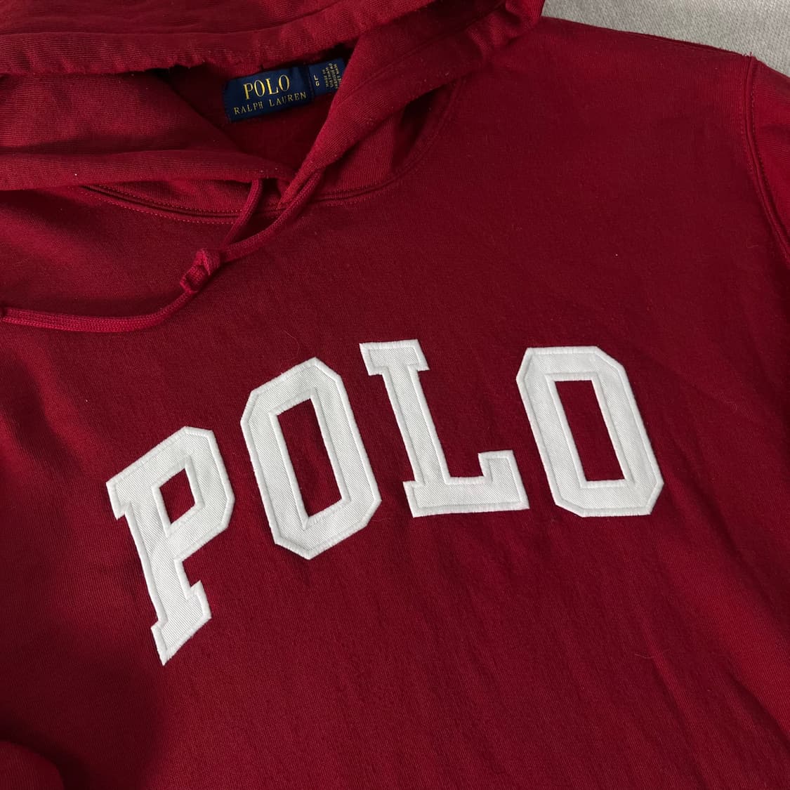 105 폴로랄프로렌 스펠아웃 성조기 버건디 후드티 상품이미지2