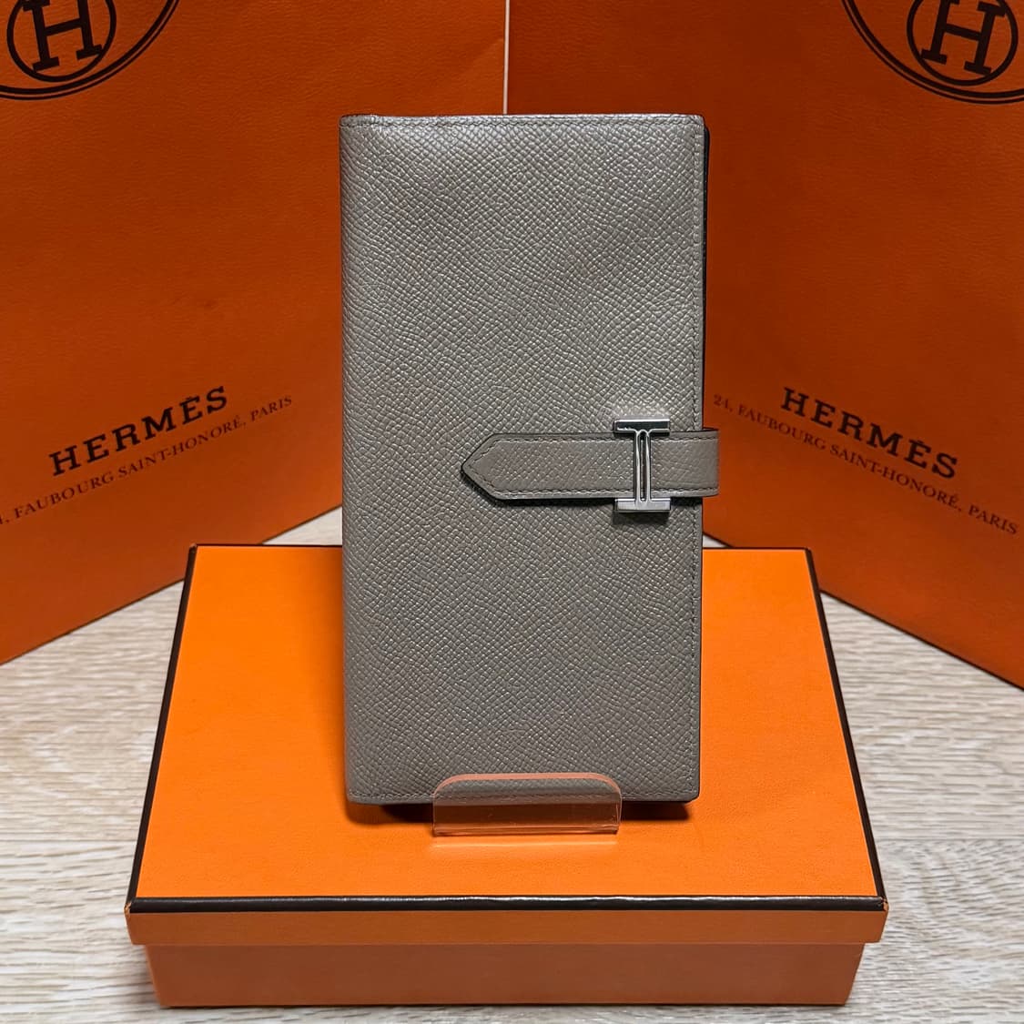 [S급/OS] 에르메스 베안 에토프 은장 장지갑 상품이미지1