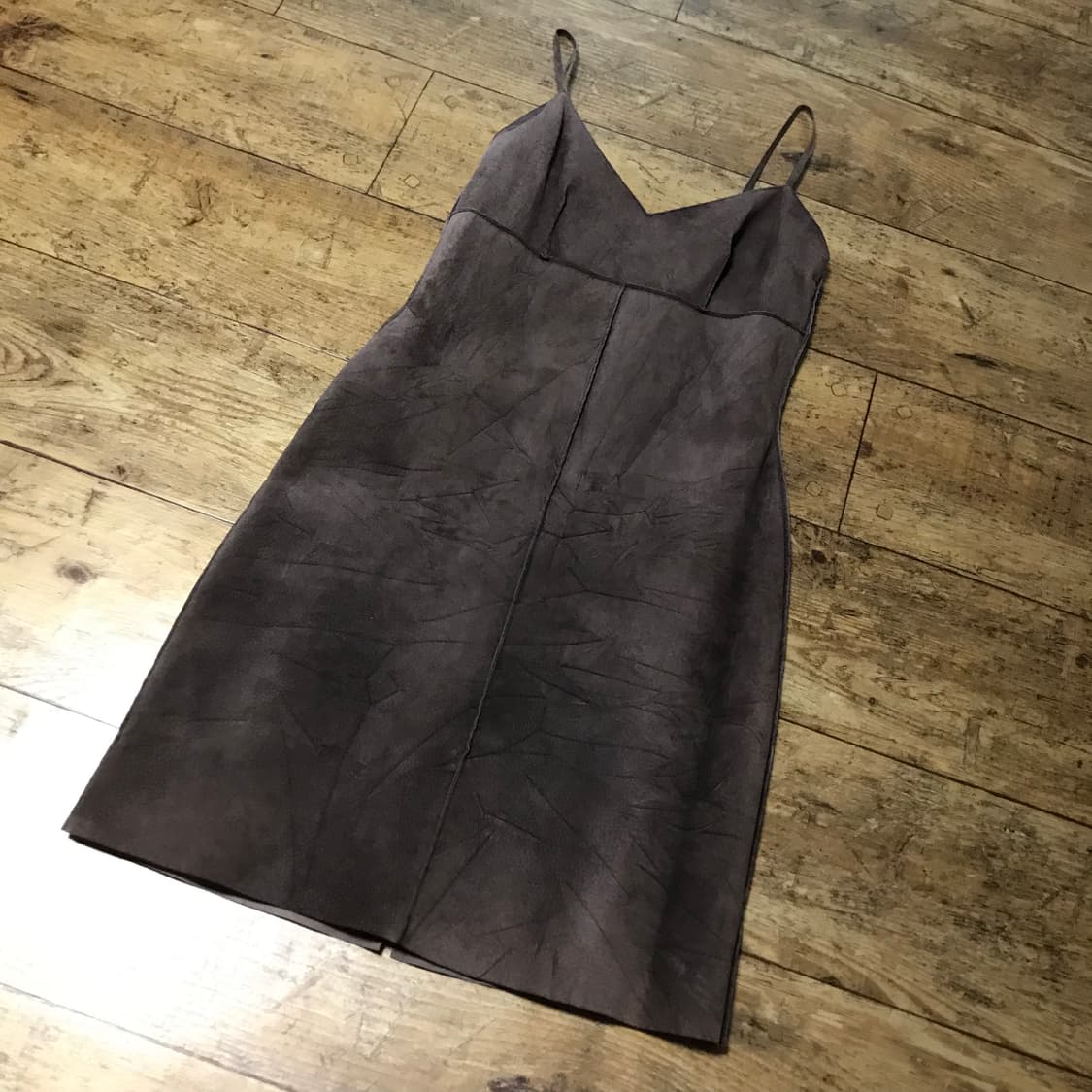 빈티지 펑크 y2k 그런지페어리 가죽 레더 스웨이드 원피스 상품이미지2