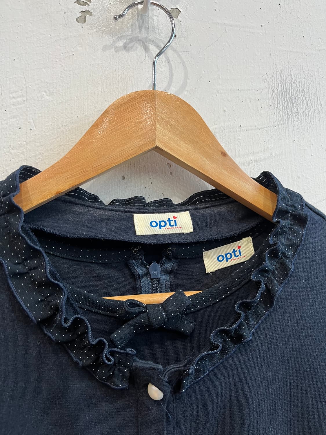 OPTI 모리 프릴 가디건 반팔 앙상블 Made in JAPAN  상품이미지3