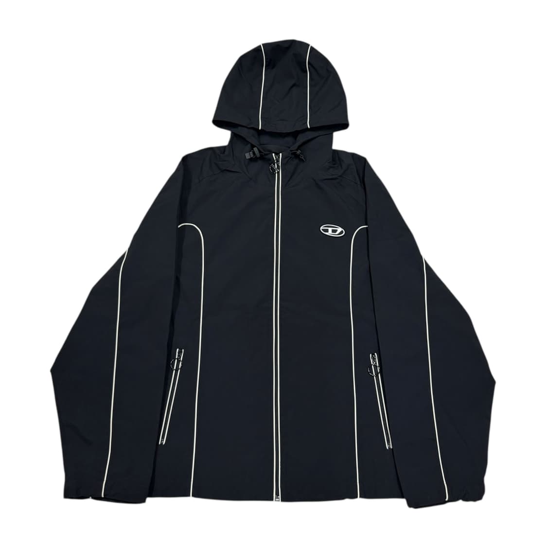 디젤 J 하이브스 콘트라스트 파이핑 윈드브레이커 블랙 L 상품이미지1