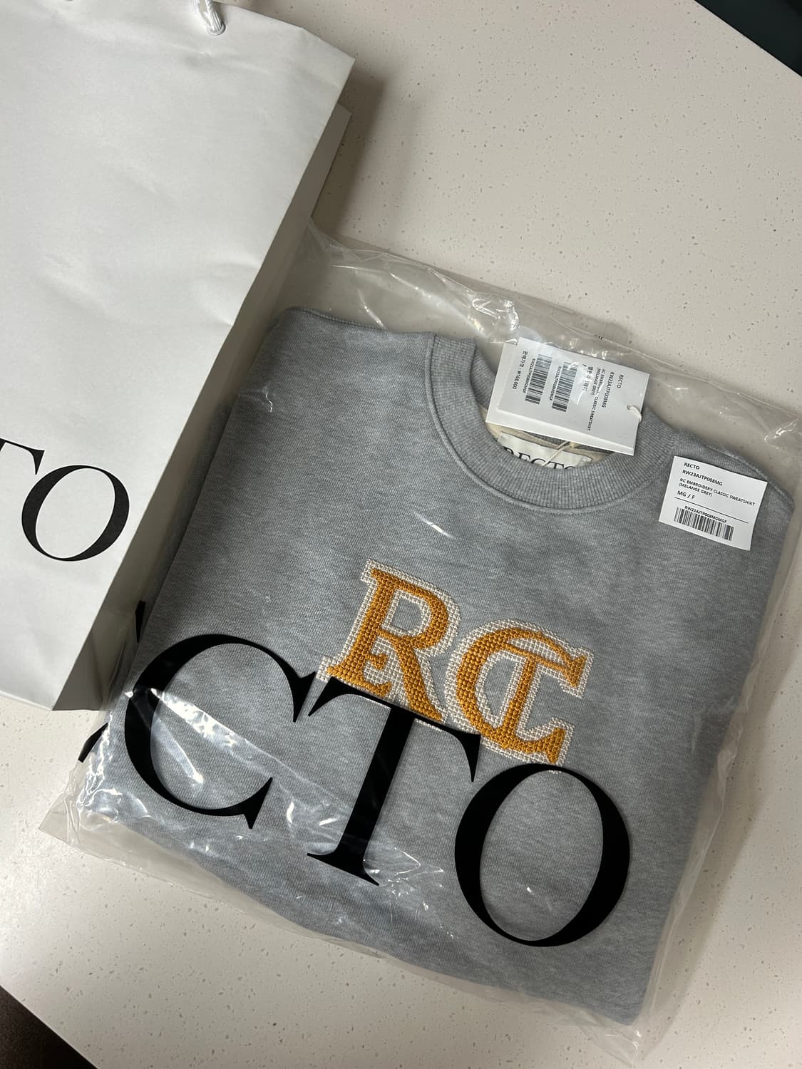 (새상품)렉토 rc자수 로고 맨투맨 상품이미지2