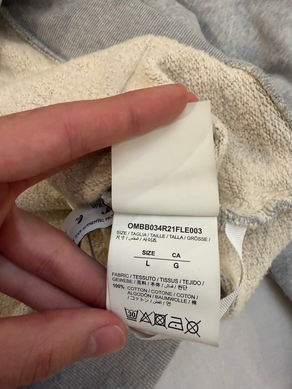 오프화이트 21FW 마커 애로우 후드티 그레이 상품이미지6