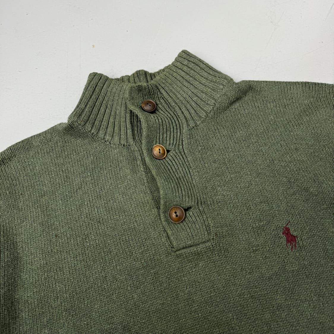 폴로 포니 카키 반집업 니트 상품이미지3