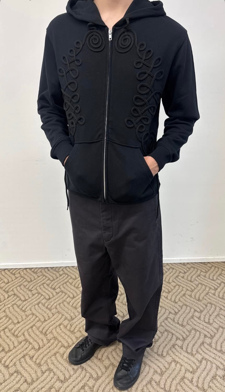 [XL] 더즌매러 롱스트링 후드집업 블랙 상품이미지1